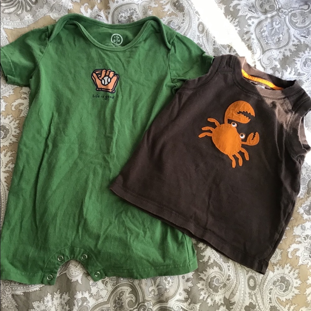Bundle Life is Good romper & Gymboree shirt
